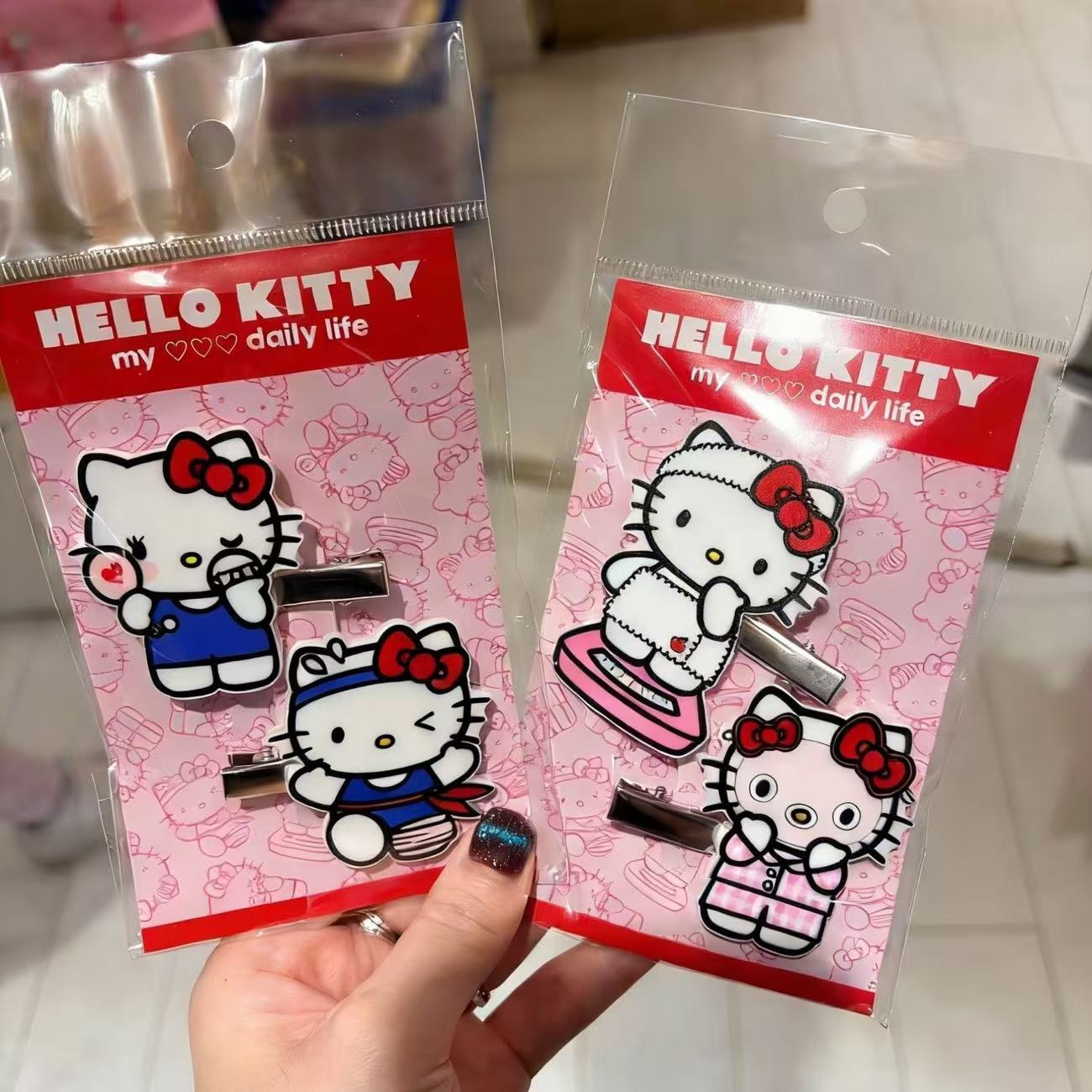 Kids Outdoor Activity Set - 2Pcs Hello Kitty Acrylic Hair Clips