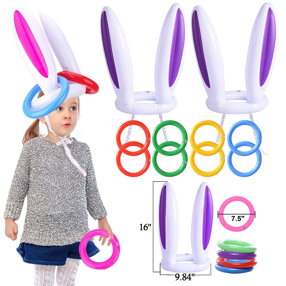 Kids Outdoor Easter Gifts - Inflatable Rabbit Ear Throwing Game Ferrule