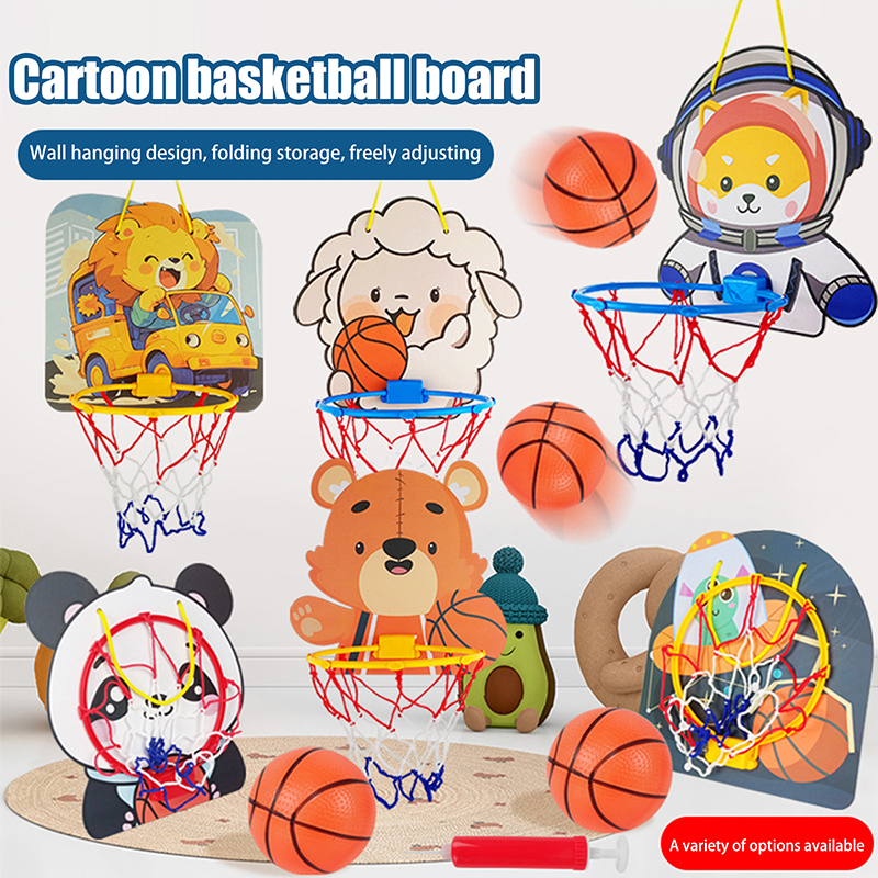 Kids Indoor Outdoor Games - [SH]1PC Kids Adjustable Basketball Stands Cartoon