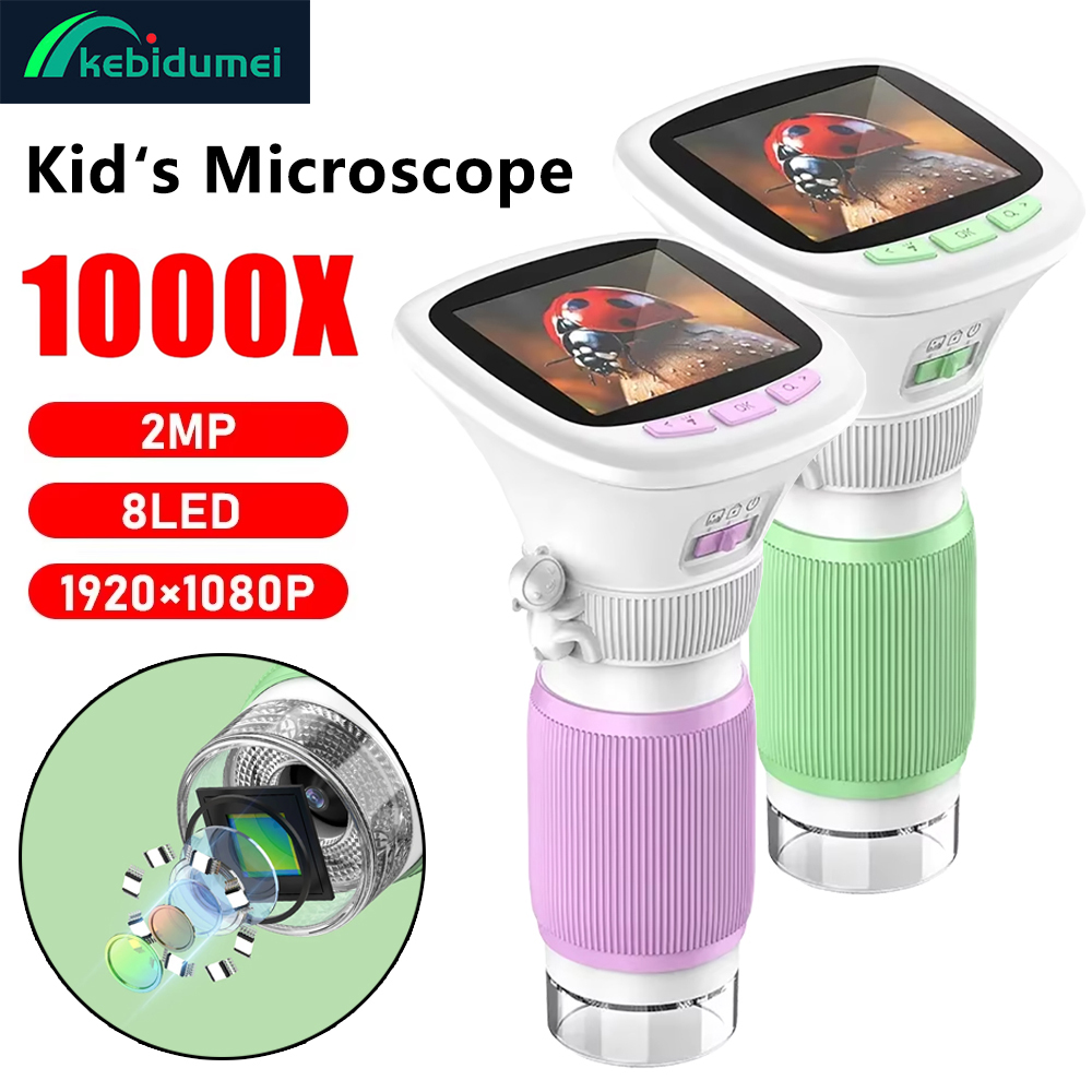 Kids Outdoor Microscope - Kebidumei Kids Handheld Microscope 1000x Magnifier