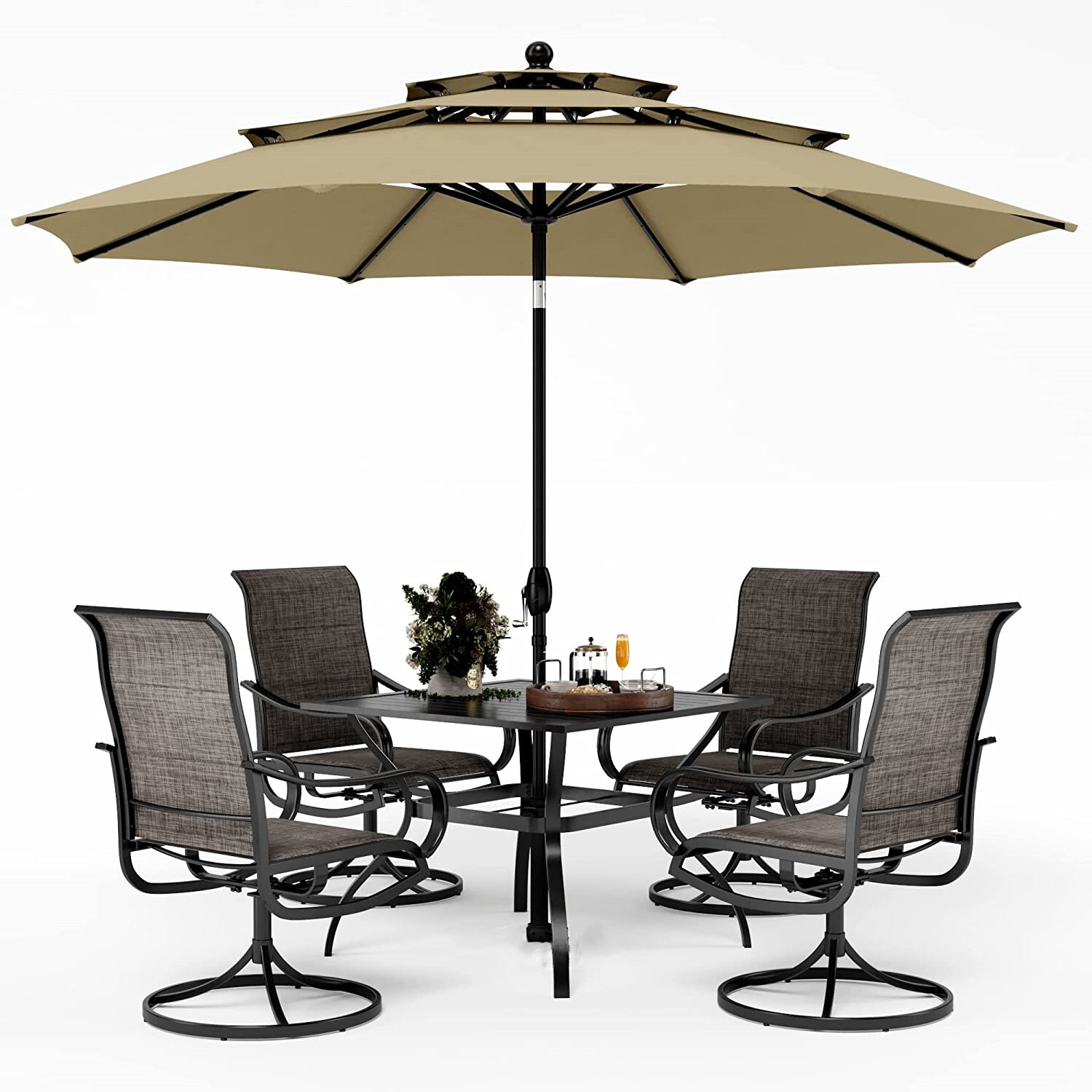 Kids Outdoor Dining Set - Patio Furniture Set of 6 with