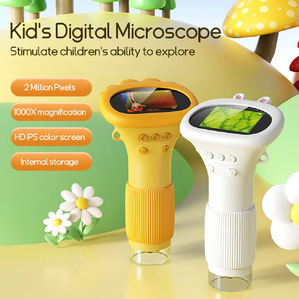 Kids Outdoor Microscope - 2.0 Inch Mini Pocket Microscope 1000X