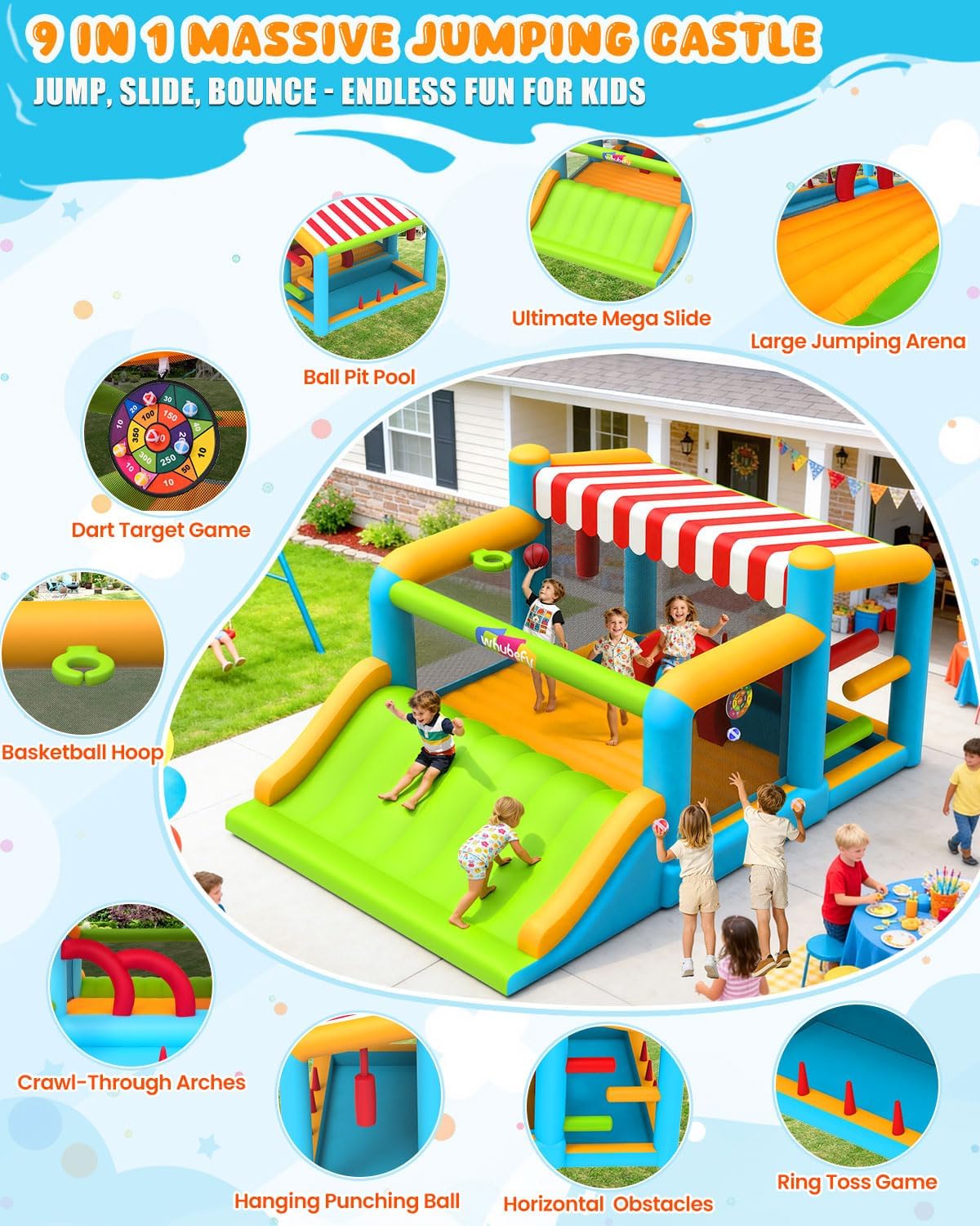 Oversized Inflatable Bounce Ho - Kids Outdoor Zone review and price