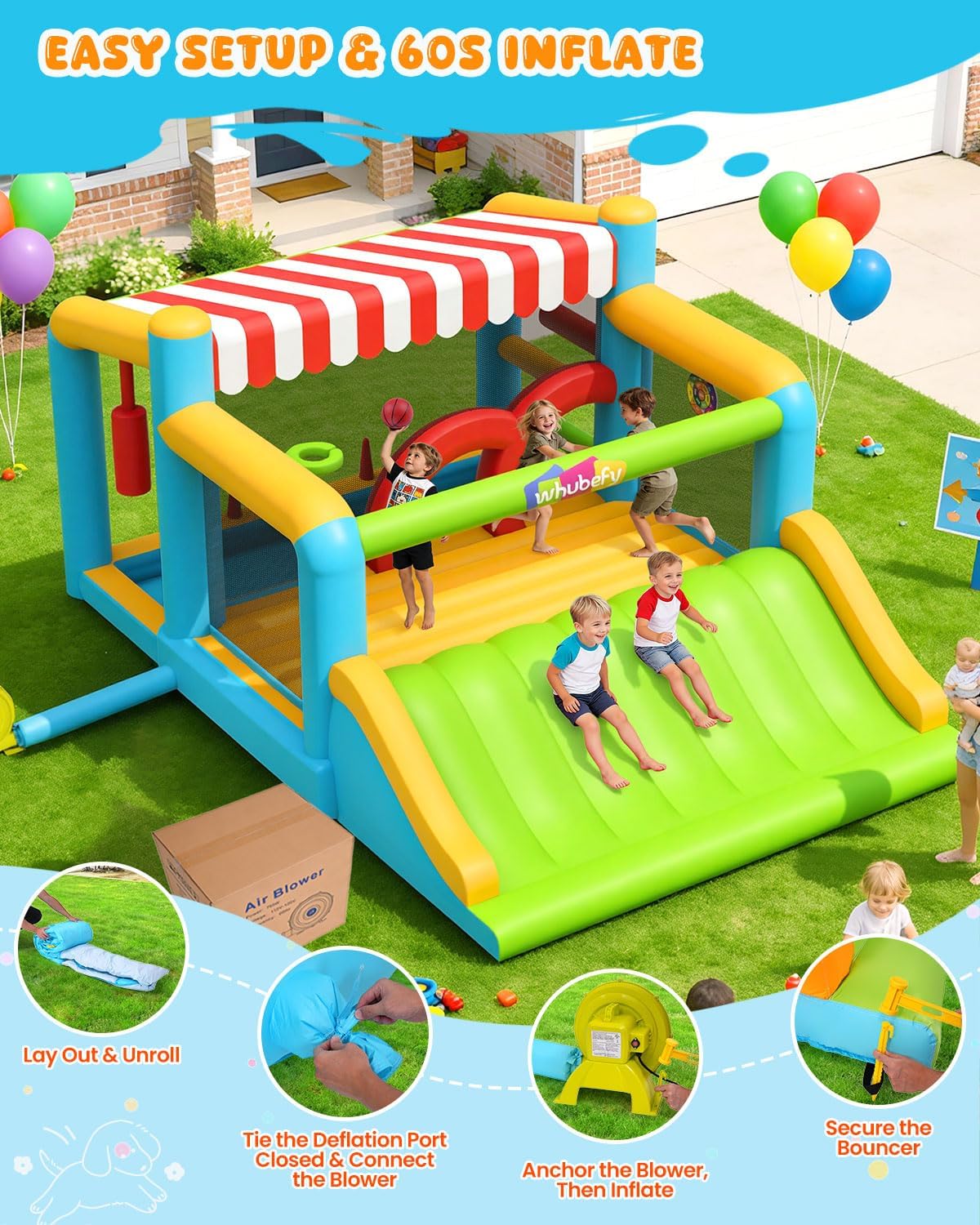 Oversized Inflatable Bounce Ho - Kids Outdoor Zone review and price