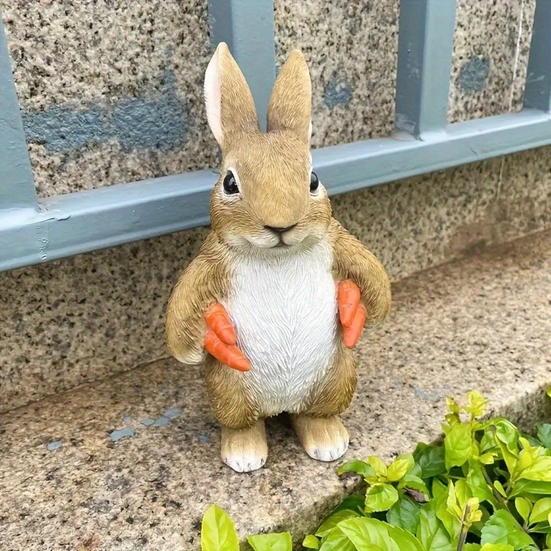 Resin Rabbit Garden Sculpture  - Kids Outdoor Easter Gifts review and price