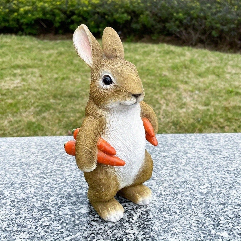 Resin Rabbit Garden Sculpture  - Kids Outdoor Easter Gifts review and price