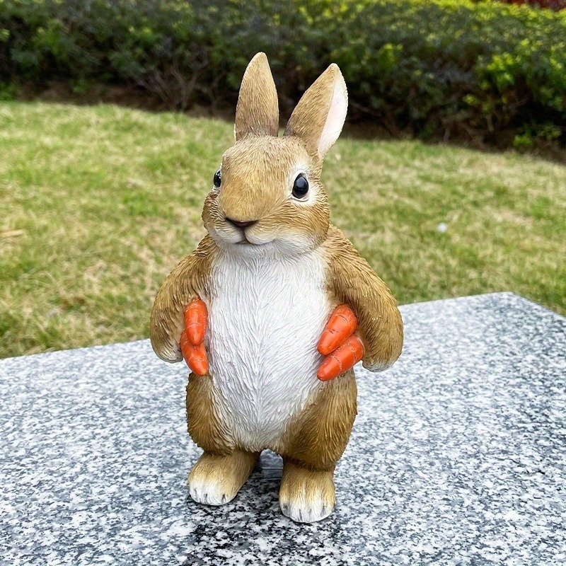 Resin Rabbit Garden Sculpture  - Kids Outdoor Easter Gifts review and price