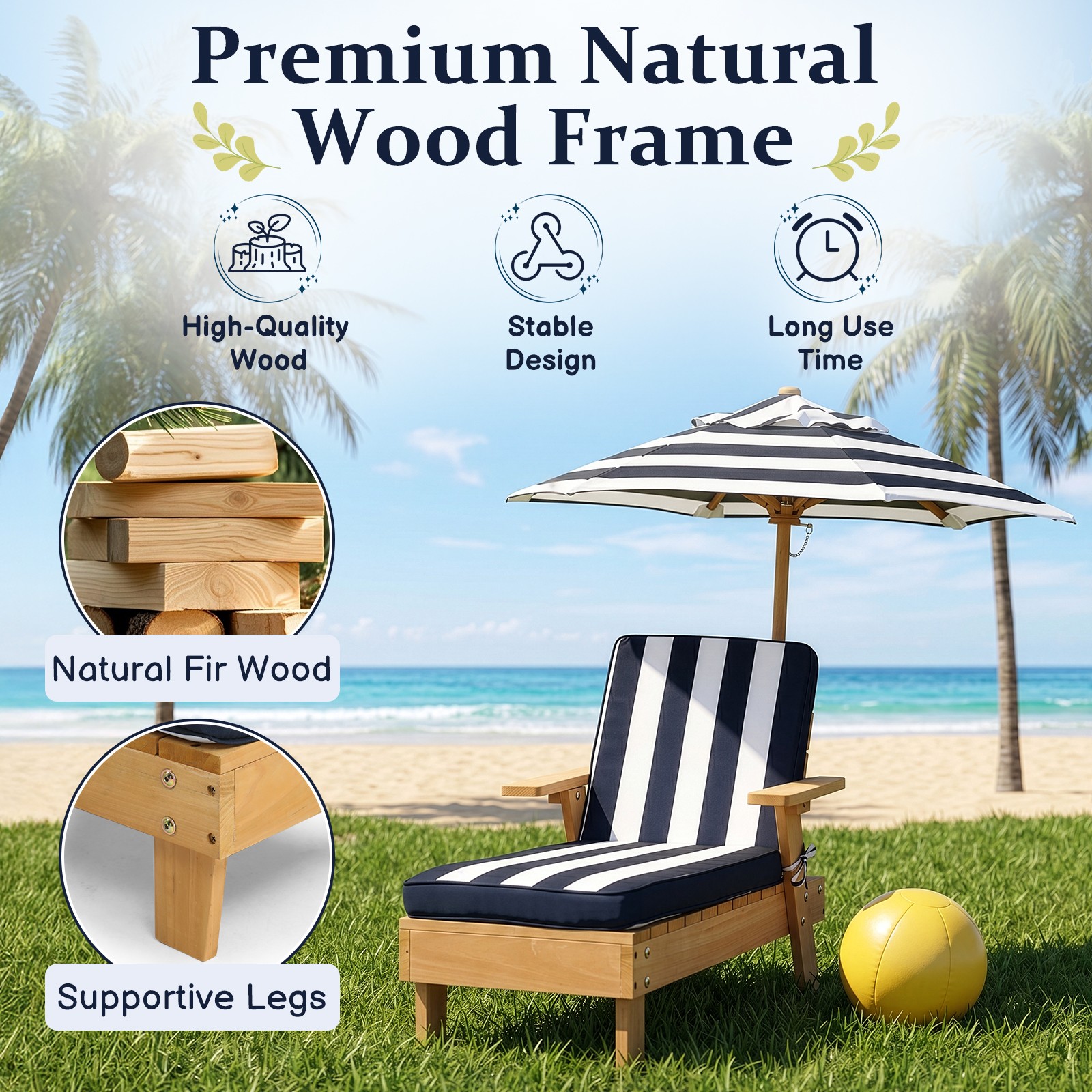 Kids Chaise Lounge Patio Loung - Kids Outdoor Umbrella With Stand review and price