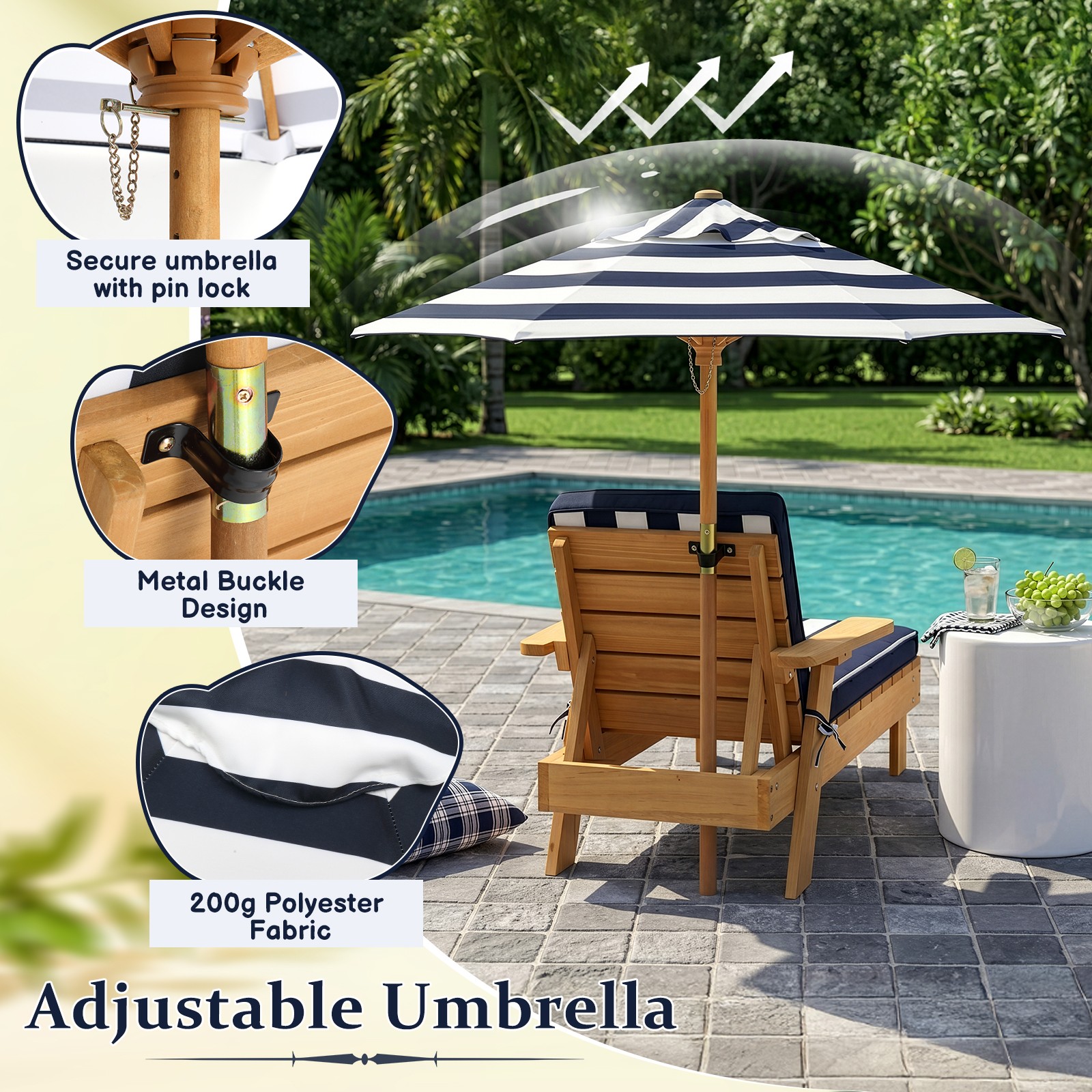 Kids Chaise Lounge Patio Loung - Kids Outdoor Umbrella With Stand review and price