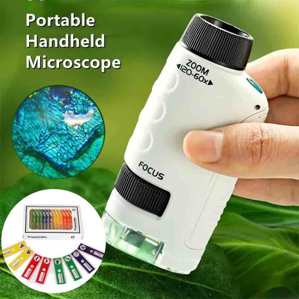 60-120x Mini Pocket Microscope - Kids Outdoor Microscope review and price