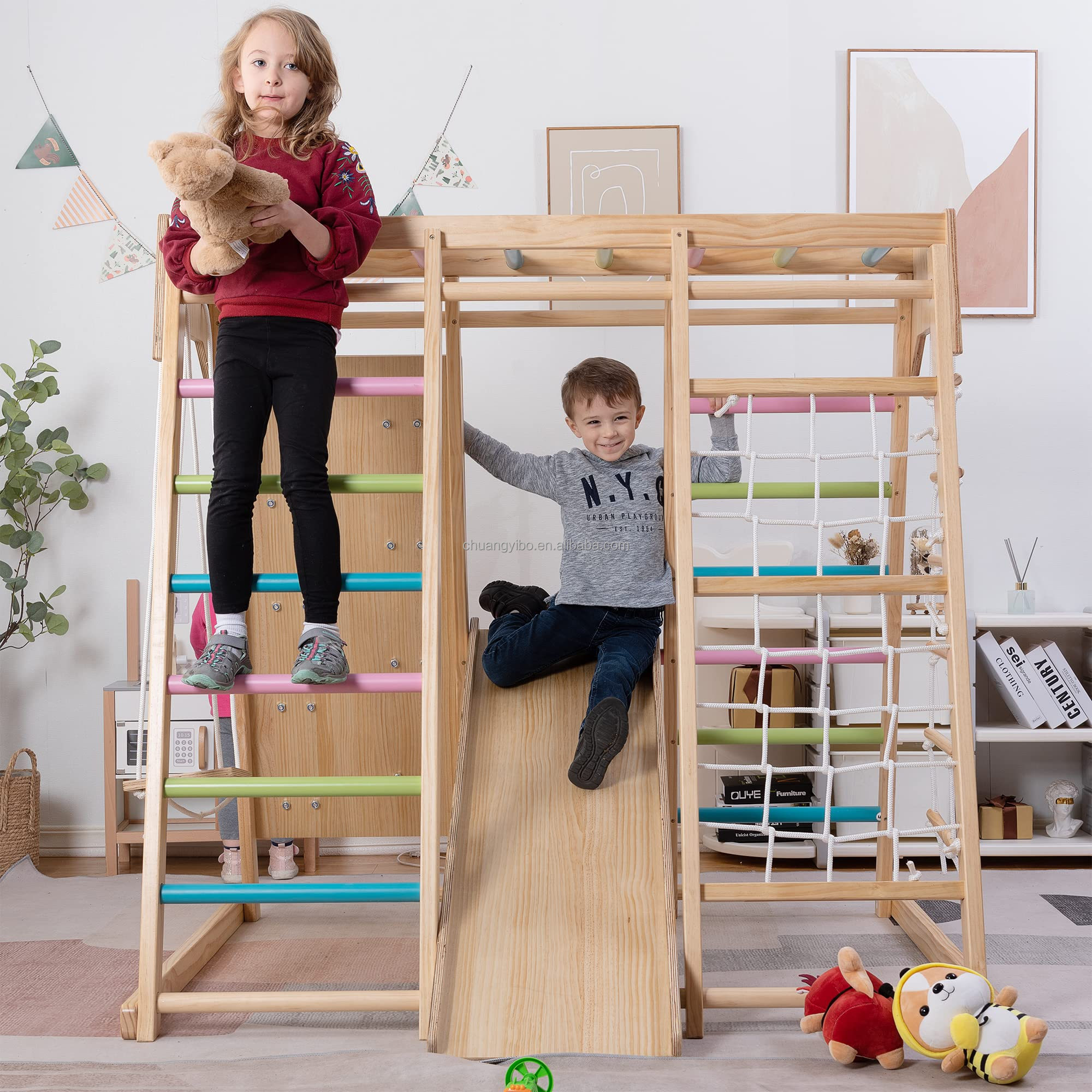 Climbing Walls Amusement Park  - Kids Outdoor Swing review and price