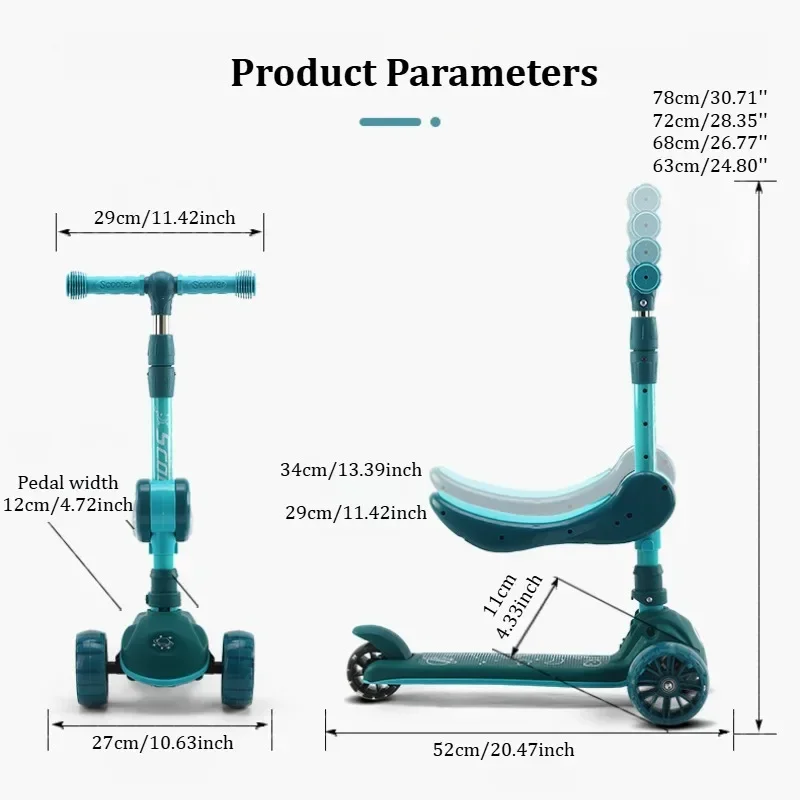 2-in-1 Kids Kick Scooter with  - Kids Outdoor Ride On review and price