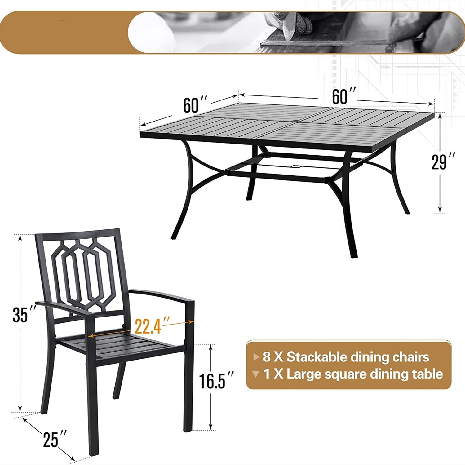 9 Piece Patio Table Set Outdoo - Kids Outdoor Dining Set review and price
