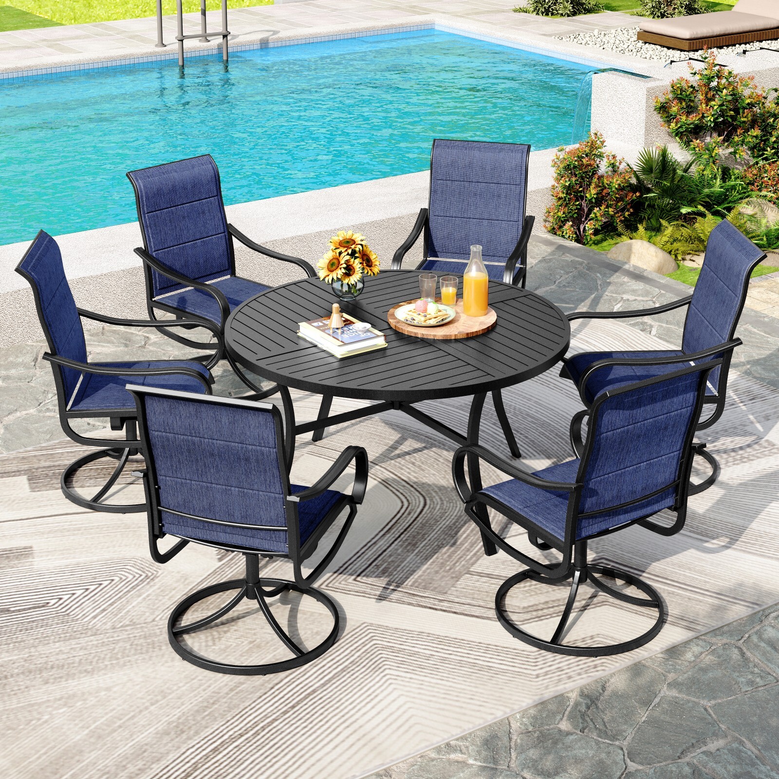 7Piece Patio Dining Set with U - Kids Outdoor Dining Set review and price