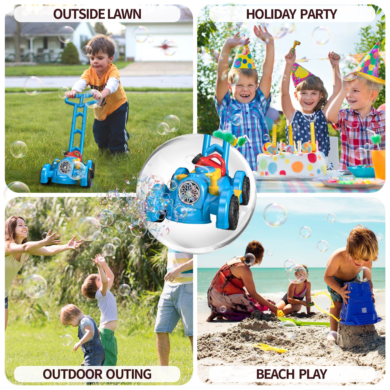 Trolley Bubble Machine Gun Car - Kids Outdoor Lawn Mower review and price