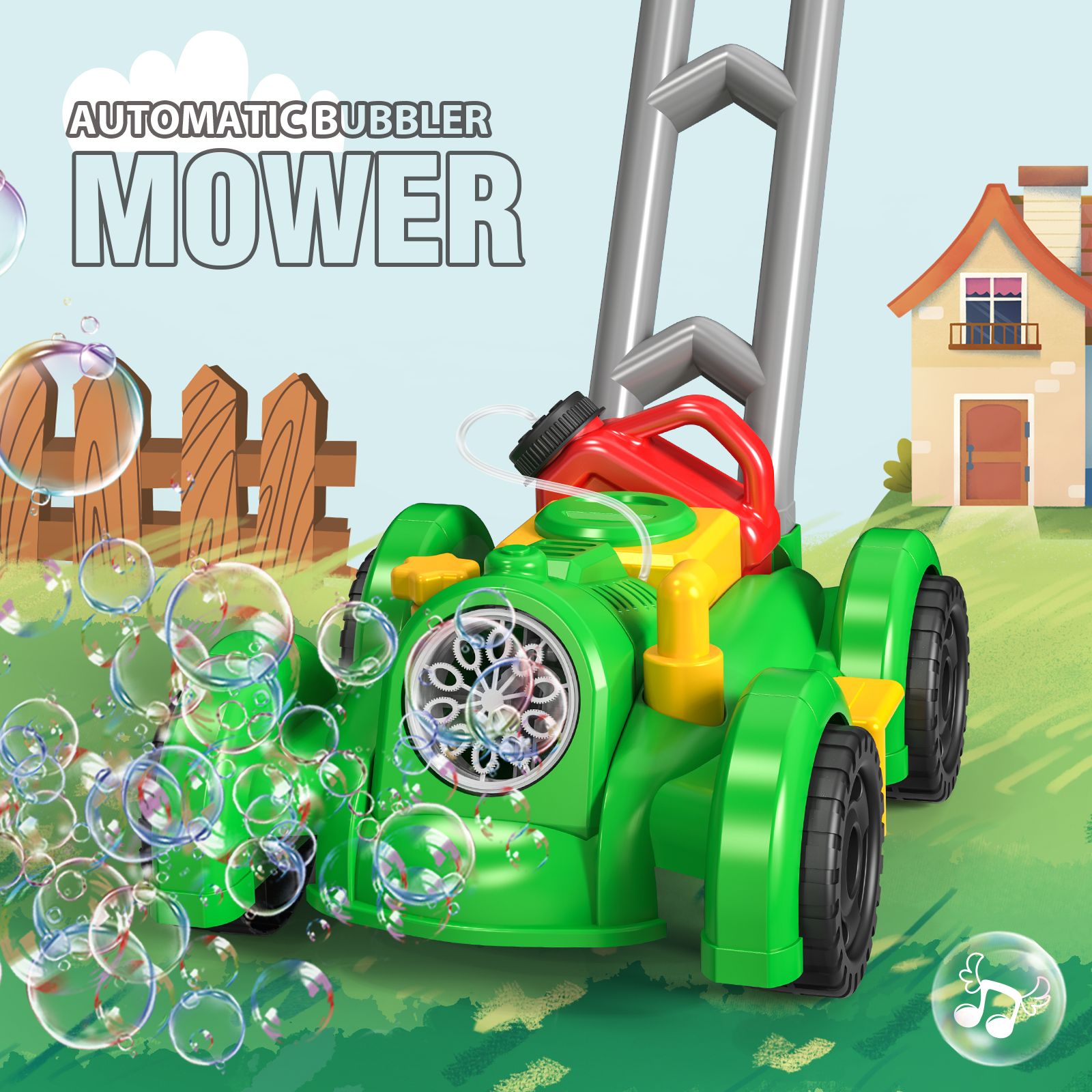 Trolley Bubble Machine Gun Car - Kids Outdoor Lawn Mower review and price