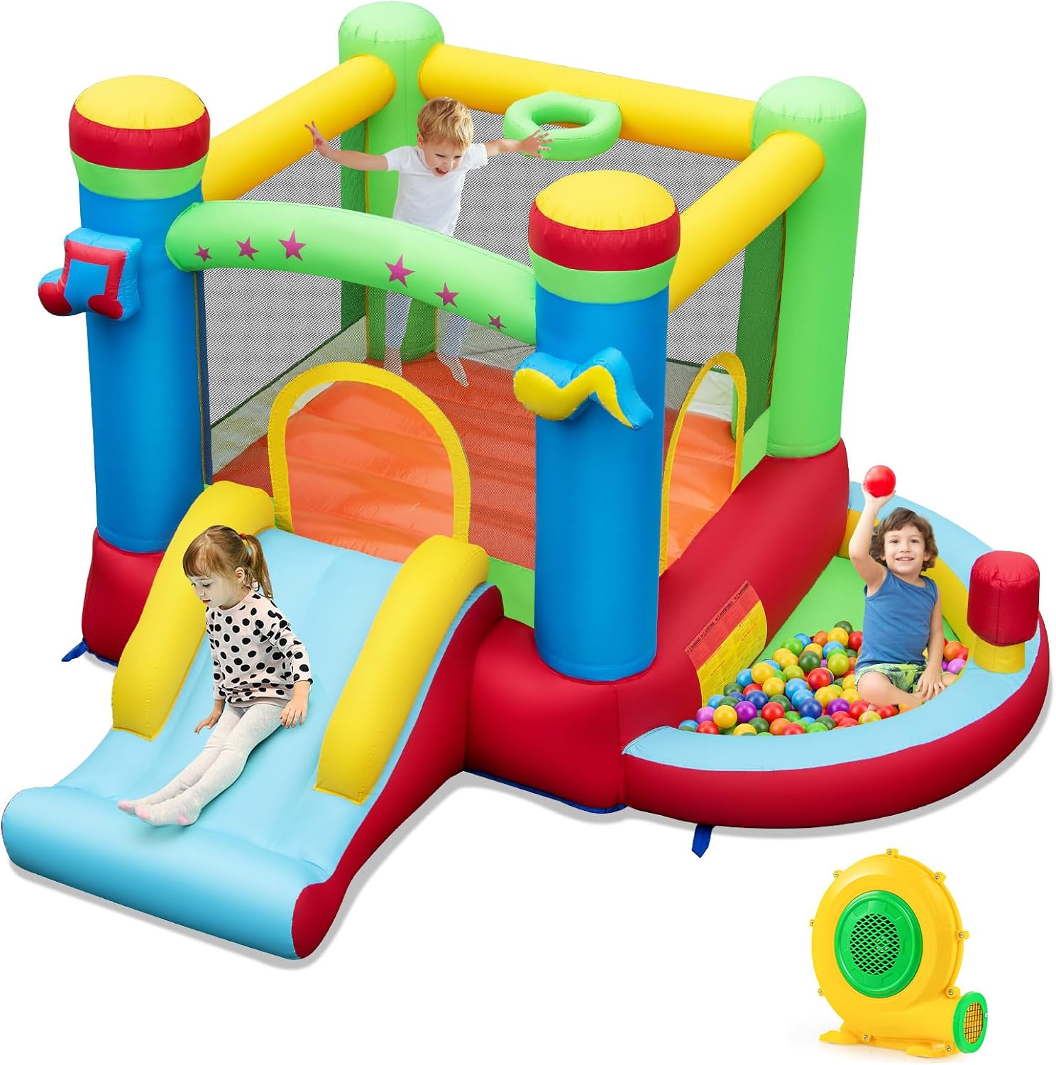 Inflatable Bounce House with B - Kids Outdoor Zone review and price