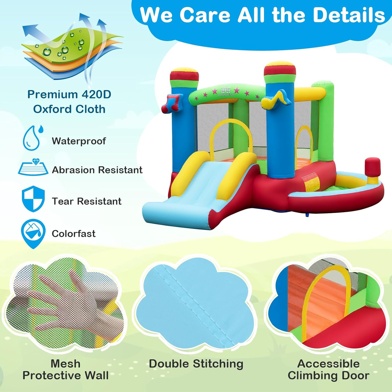 Inflatable Bounce House with B - Kids Outdoor Zone review and price