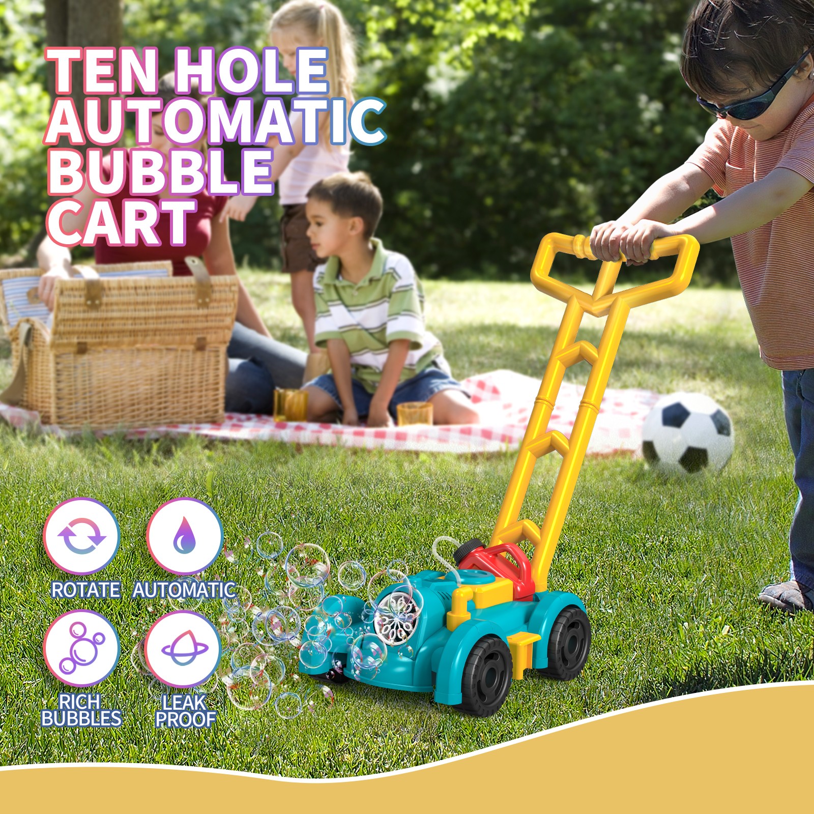 Fully Automatic Trolley Bubble - Kids Outdoor Lawn Mower review and price