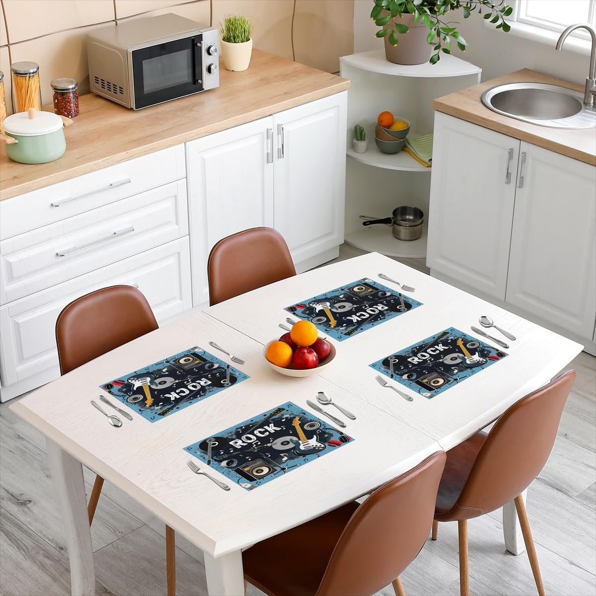 Rock Music Placemats Set of 4  - Kids Outdoor Dining Set review and price