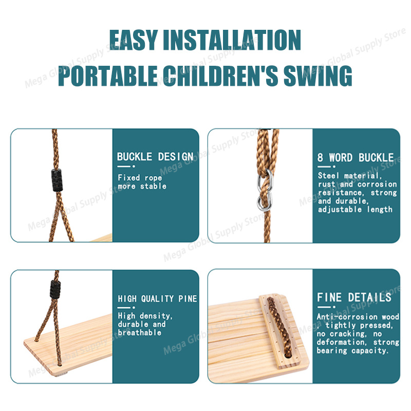 Wood Swing for Kid Outdoor Han - Kids Outdoor Swing review and price
