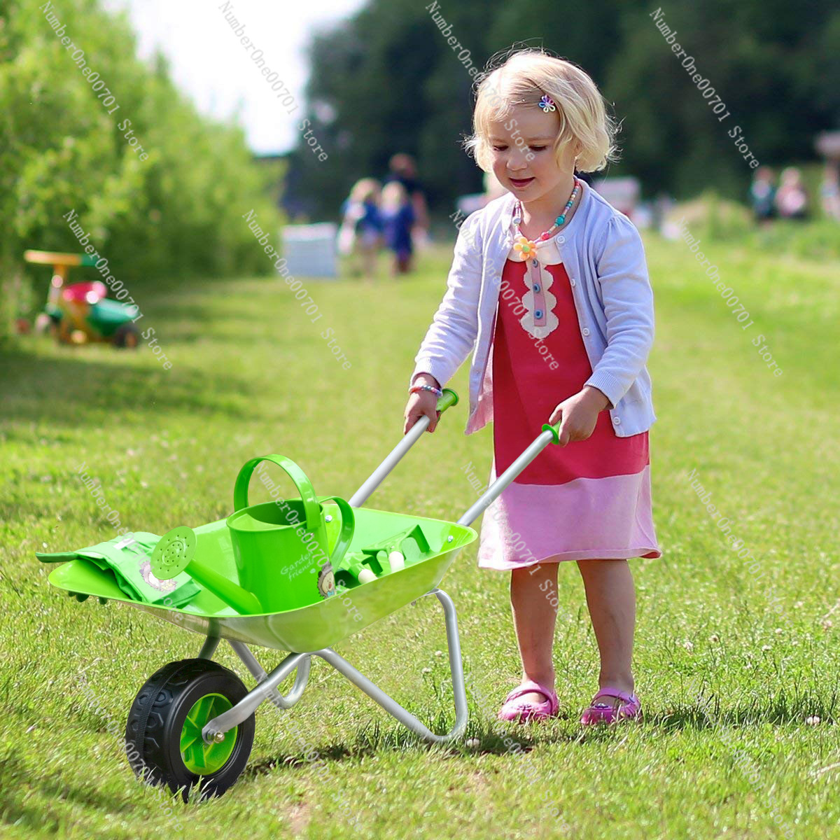 Kids Outdoor Wheelbarrow, Gree - Kids Outdoor Activity Set review and price