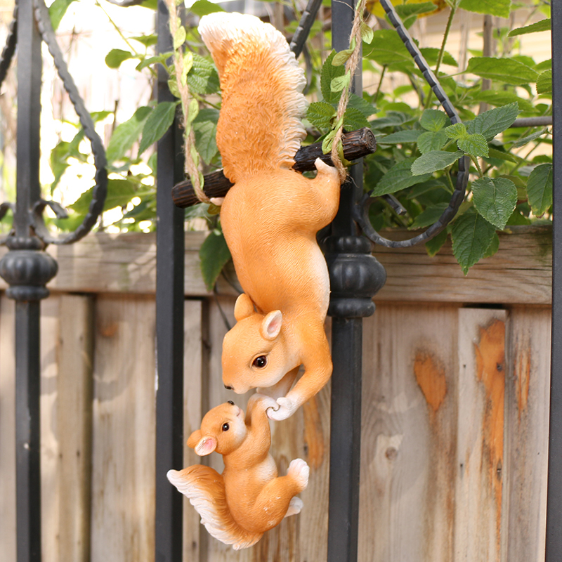 Mother Child Squirrel Resin Ha - Kids Outdoor Swing review and price
