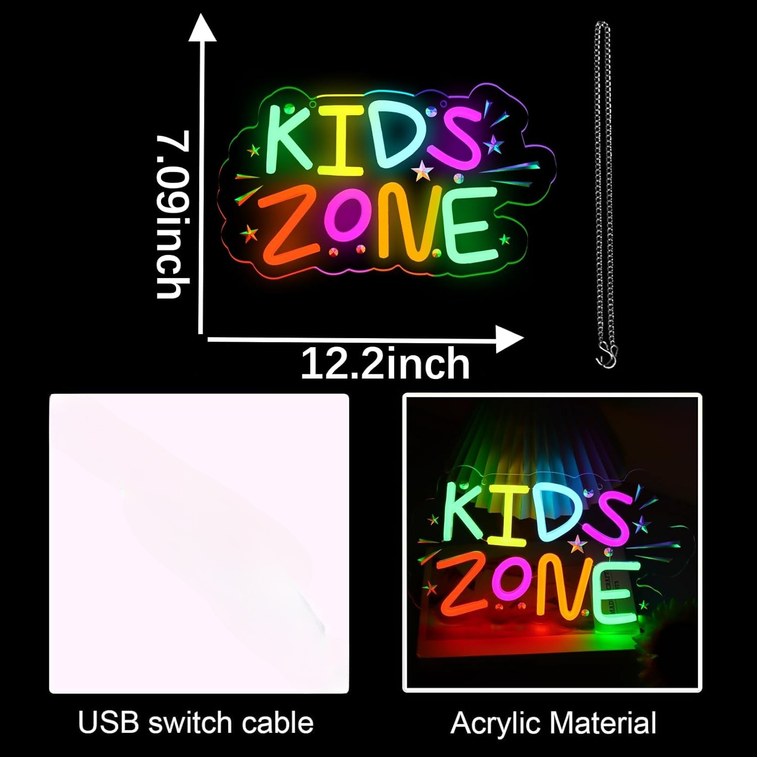 Kids Zone Neon Sign Art Wall L - Kids Outdoor Zone review and price
