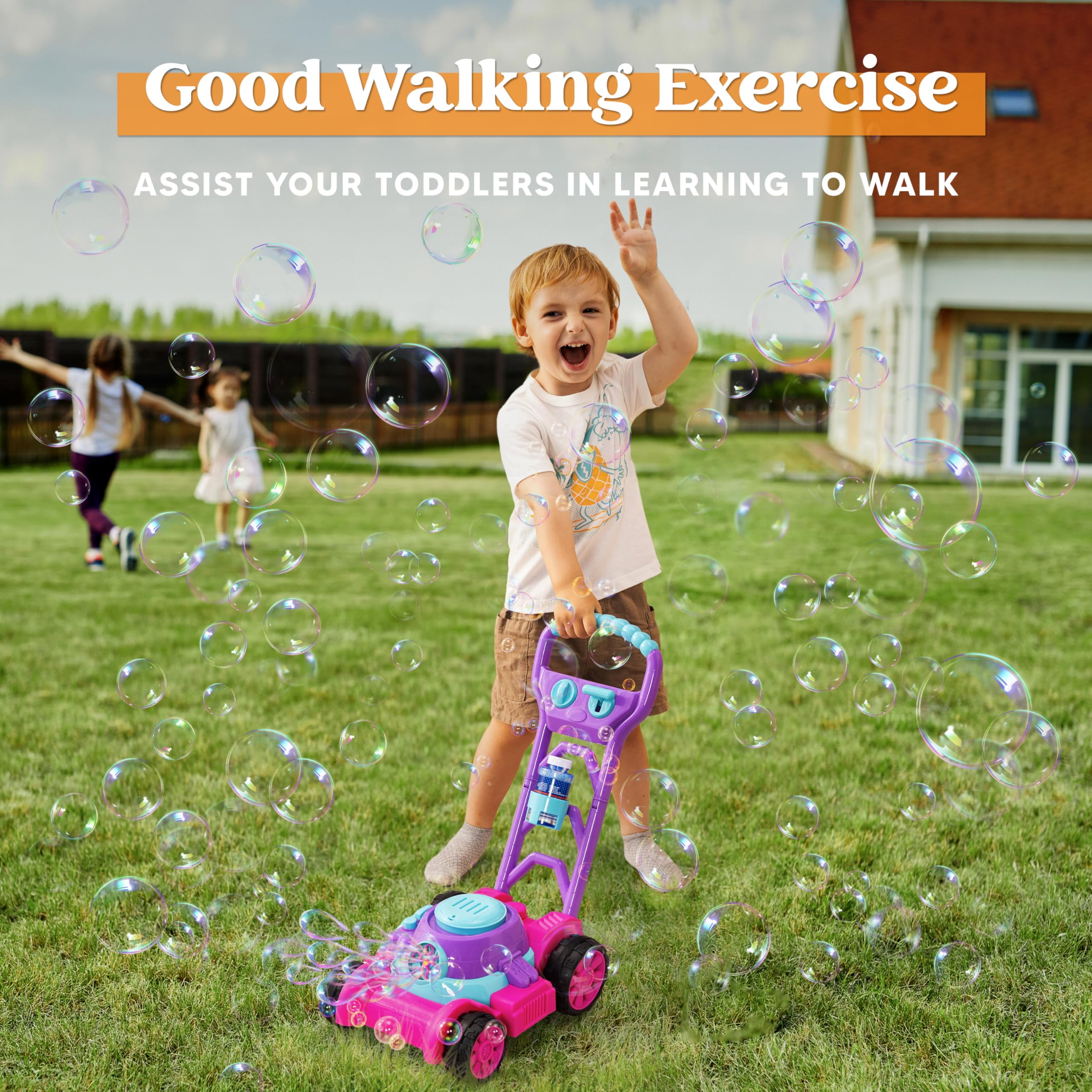 JOYFY Bubble Machine Bubble La - Kids Outdoor Lawn Mower review and price
