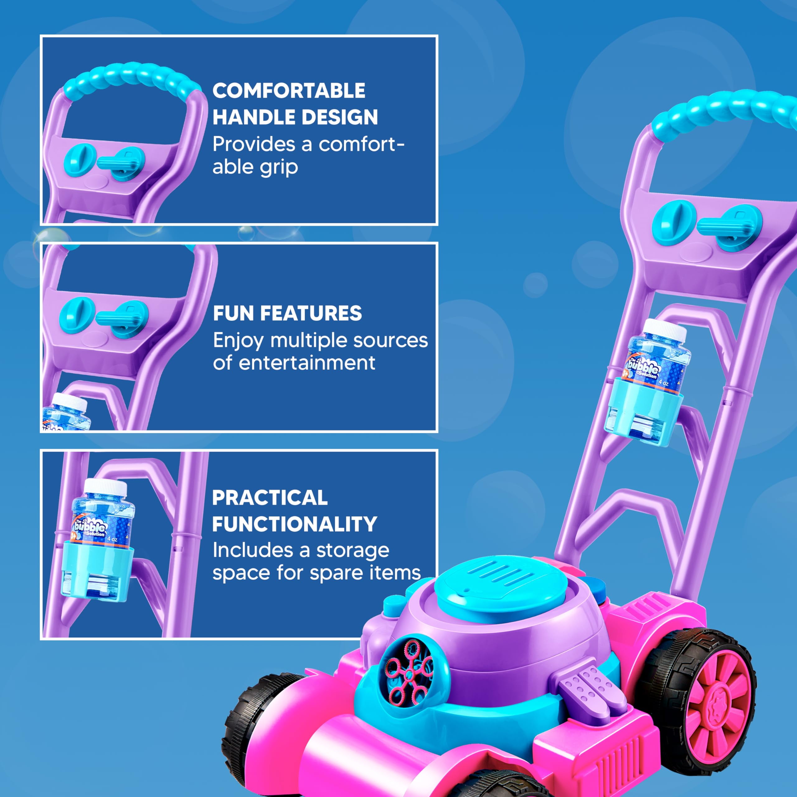 JOYFY Bubble Machine Bubble La - Kids Outdoor Lawn Mower review and price