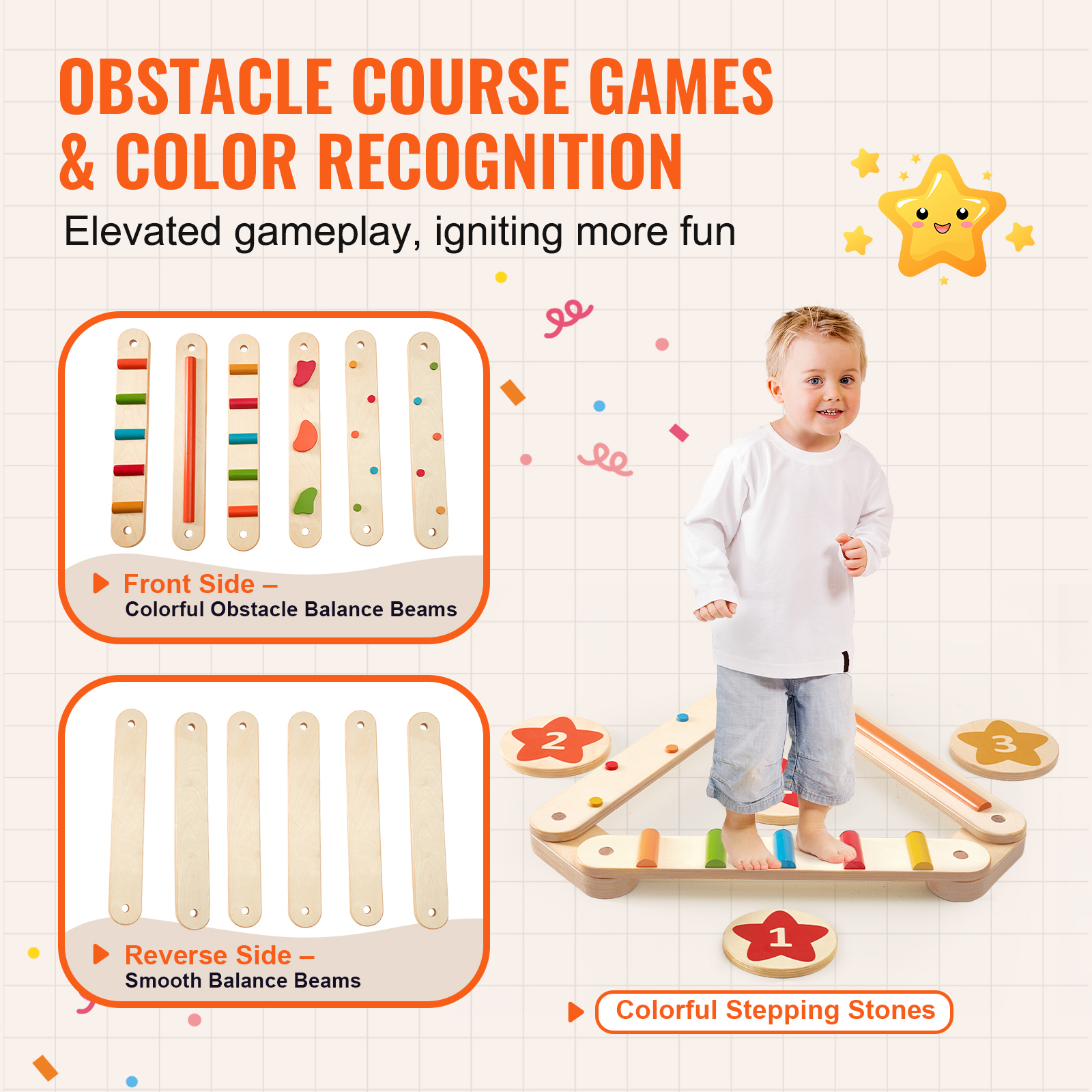 SucceBuy 6 PCS Balance Beam St - Kids Outdoor Balance Beam review and price