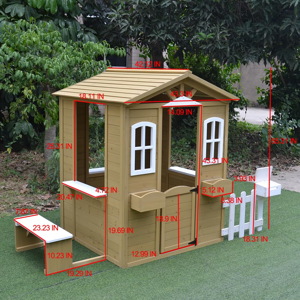 Cedar Wooden Playhouse Kids Ou - Kids Outdoor Nature Play review and price