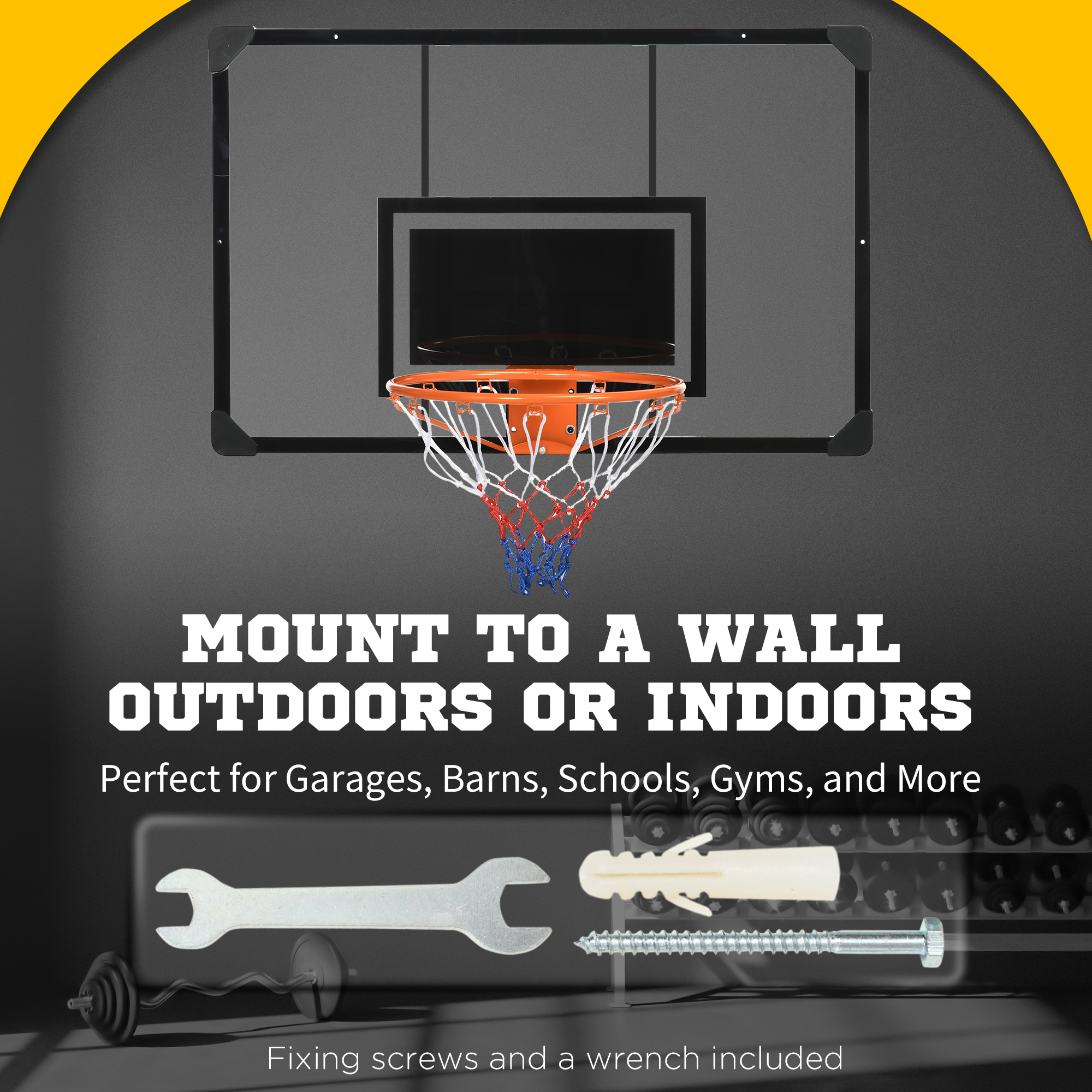 Wall Mounted Basketball Hoop w - Basketball Hoop Outdoor review and price