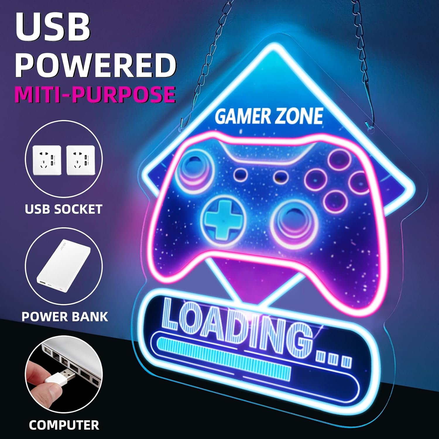Game Zone Loading Neon Sign Ar - Kids Outdoor Zone review and price