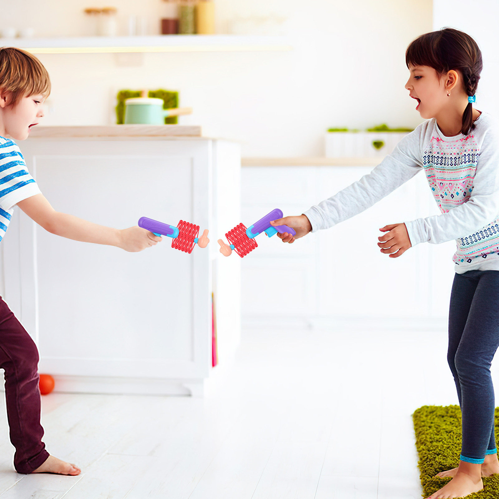 2Pcs Telescopic Spring Fists P - Kids Indoor Outdoor Games review and price