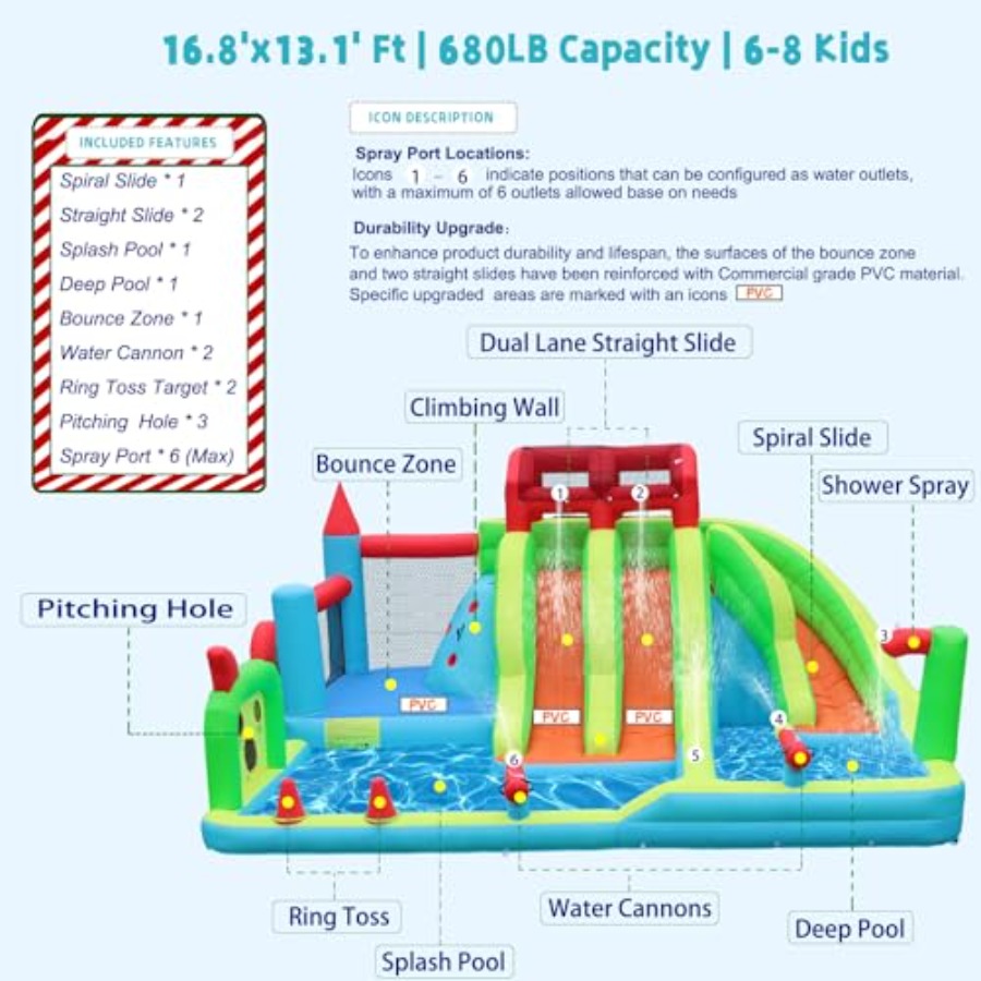Outdoor inflatable water slide - Kids Outdoor Zone review and price