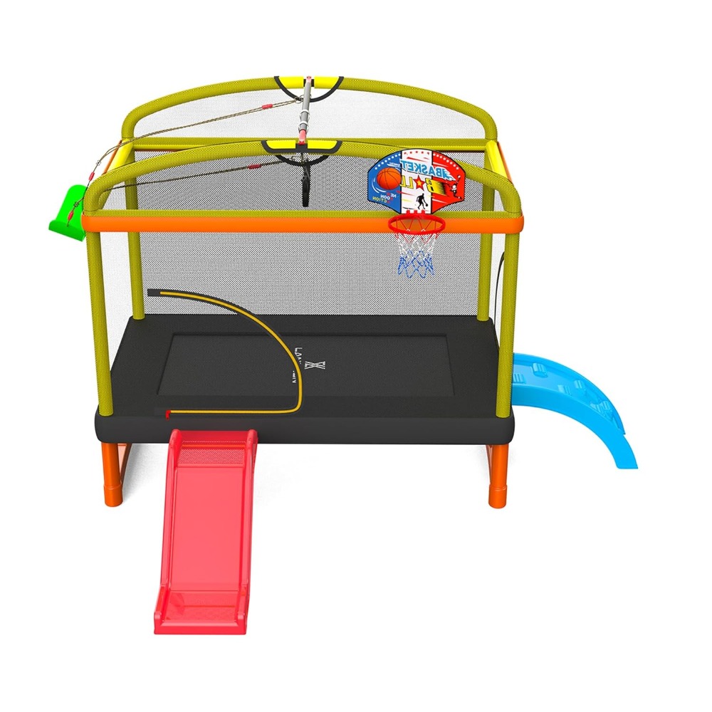 6.5Ft 7-in-1 Rectangle Trampol - Kids Outdoor Swing review and price